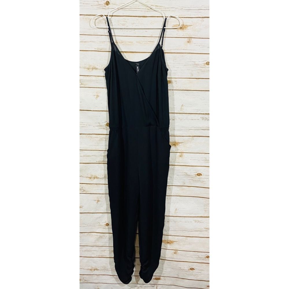 Design lab woman’s  petite black‎ spaghetti strap jumpsuit size S/P